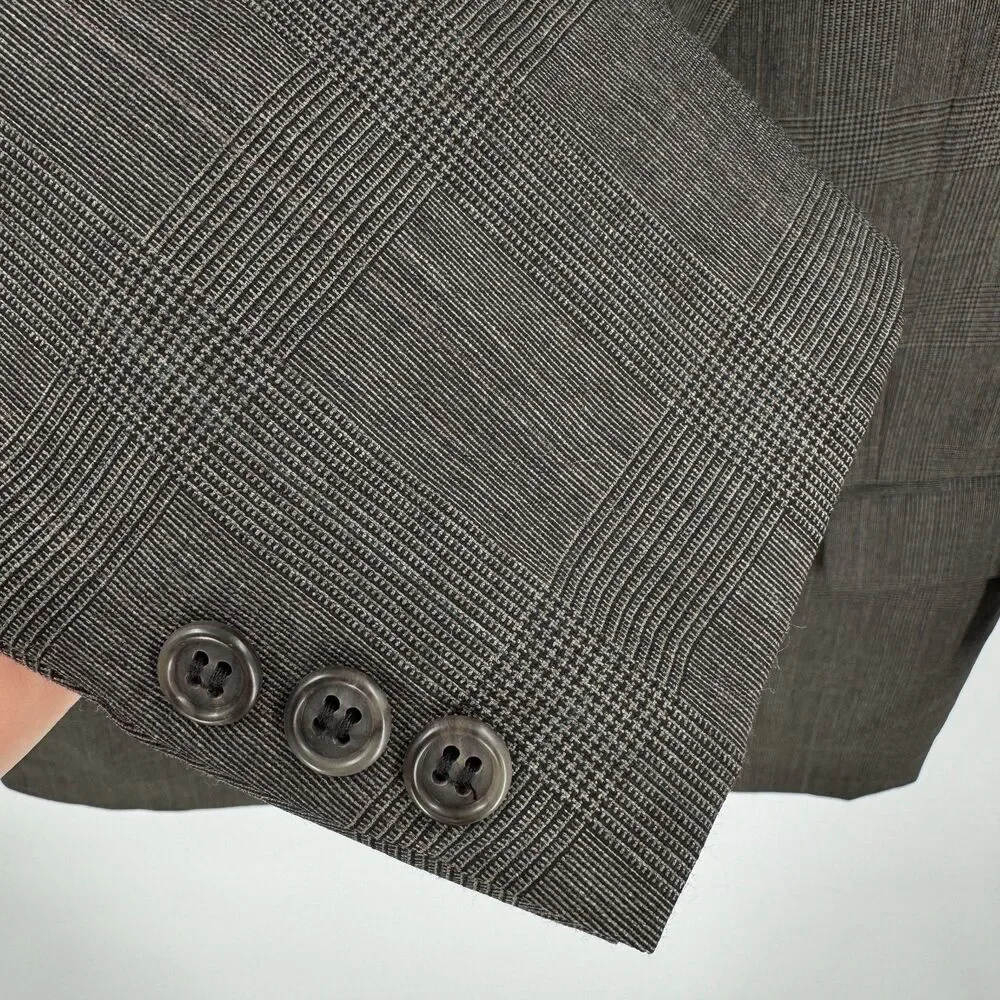 PIERRE BALMAIN Gray Brown 2 Button Blazer Size 42R